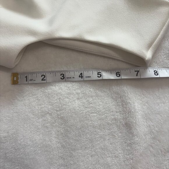 Calvin Klein White Sleeveless Faux Wrap Above Knee Dress Womens Size 8P - Picture 10 of 12